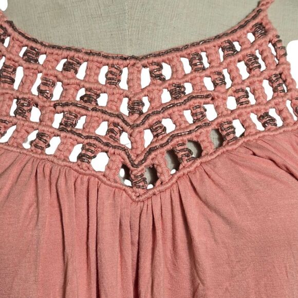 Boston Proper Women's Coral Crochet Bell Sleeve Cold Shoulder Top - Picture 2 of 8